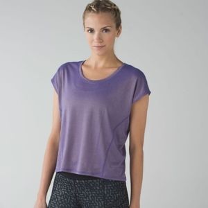 Lululemon sweaty or not crop tee purple size 2